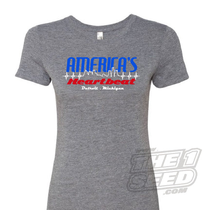 WOMENS America's Heartbeat: Detroit, Michigan Tee